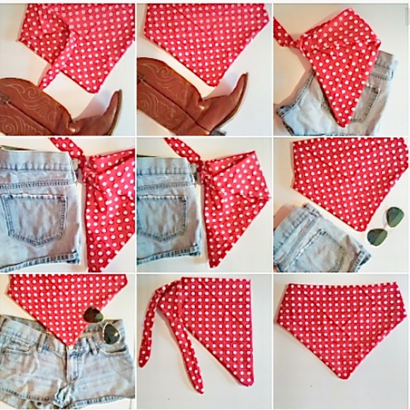 Tops - RED AND WHITE POLKA DOT PRINT BANDANA TOP!